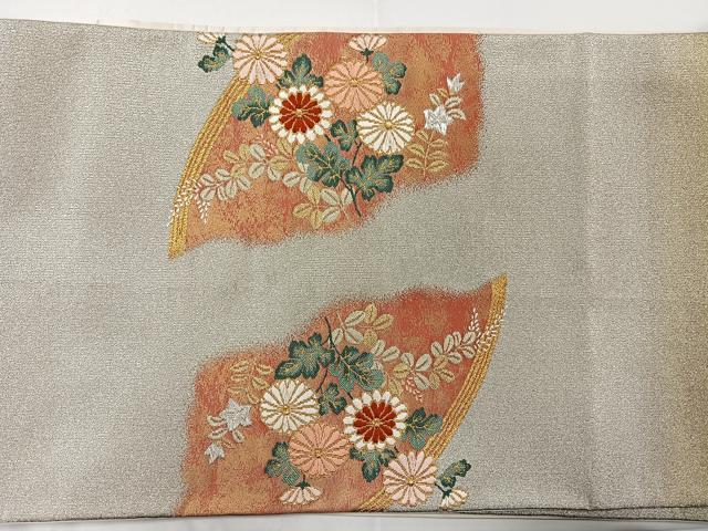 平和屋着物◎六通柄袋帯 唐織 草花文 金銀糸 正絹 逸品 CAAT8784kb