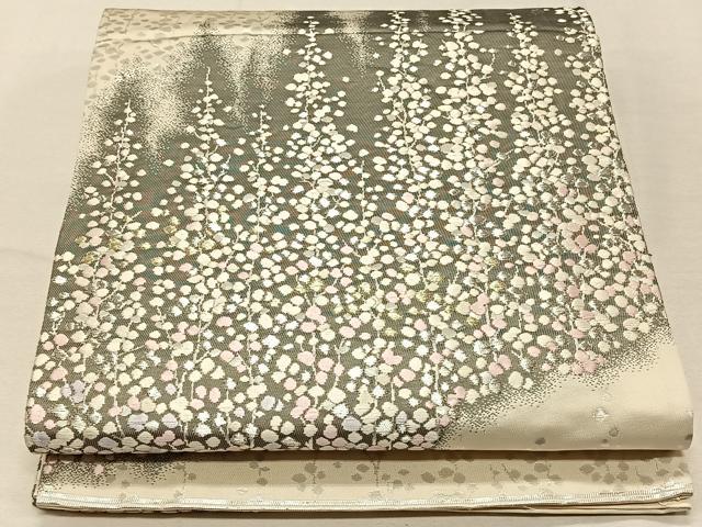 平和屋着物◎六通柄袋帯 唐織 草花文 金銀糸 正絹 逸品 CAAT8982qv