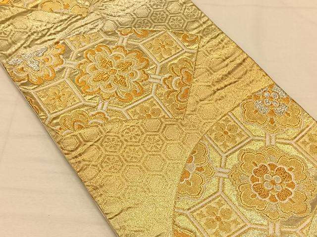 平和屋着物◎六通柄袋帯 地紙蜀江花文 金銀糸 正絹 逸品 CAAT8986qv