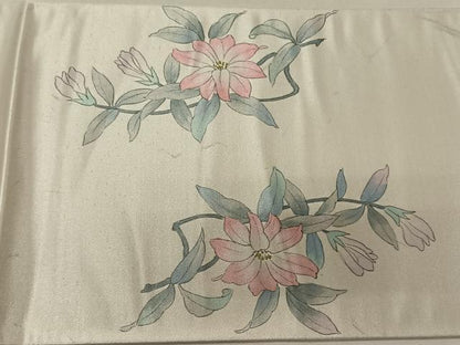 平和屋着物◎太鼓柄袋帯 作家物 手描き 草花文 引箔 正絹 逸品 CAAT8990qv