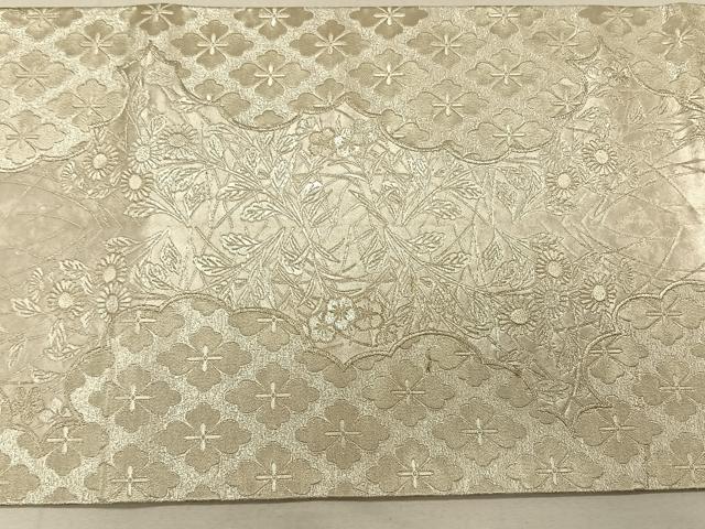 平和屋着物◎六通柄袋帯 吉祥花文 銀糸 引箔 正絹 逸品 CAAT8995qv