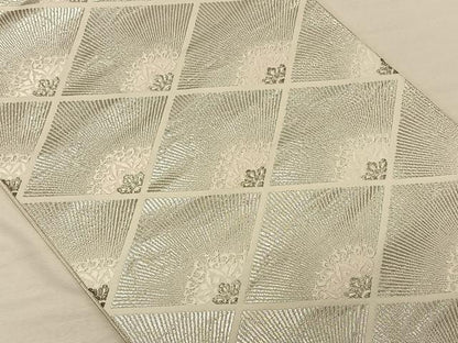 平和屋着物◎六通柄袋帯 唐織 正倉院花菱文 銀糸 正絹 逸品 CAAT9011qv