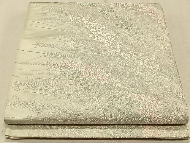 平和屋着物◎六通柄袋帯 唐織 草花文 正絹 逸品 CAAT9037qv