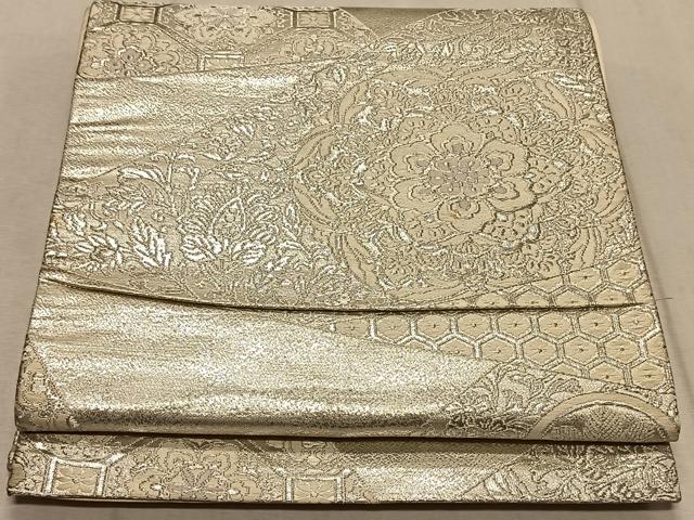 平和屋着物◎六通柄袋帯 唐織 正倉院更紗花文 銀糸 正絹 逸品 CAAT9078qv