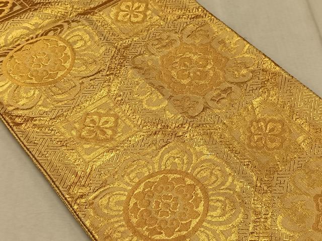 平和屋着物◎佐賀錦 六通柄袋帯 蜀江花文 金糸 正絹 逸品 CAAT9085qv