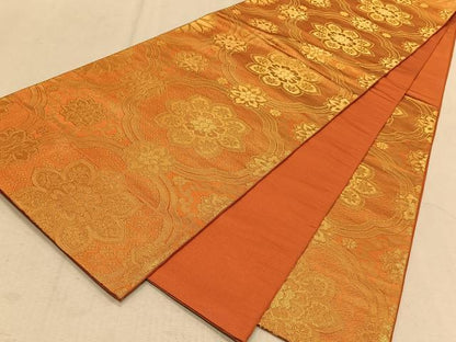 平和屋着物◎六通柄袋帯 正倉院花文 金糸 正絹 逸品 CAAT9088qv