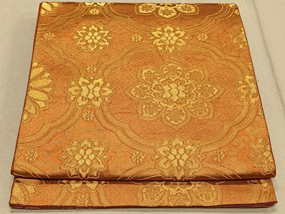 平和屋着物◎六通柄袋帯 正倉院花文 金糸 正絹 逸品 CAAT9088qv