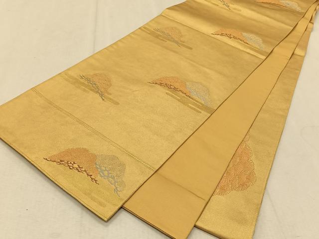 平和屋着物◎六通柄袋帯 寿松錦繍文 都路金錦 金糸 引箔 正絹 逸品 CAAT9103qv