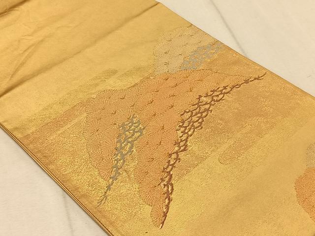 平和屋着物◎六通柄袋帯 寿松錦繍文 都路金錦 金糸 引箔 正絹 逸品 CAAT9103qv