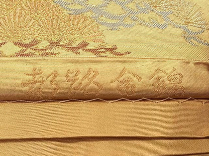 平和屋着物◎六通柄袋帯 寿松錦繍文 都路金錦 金糸 引箔 正絹 逸品 CAAT9103qv