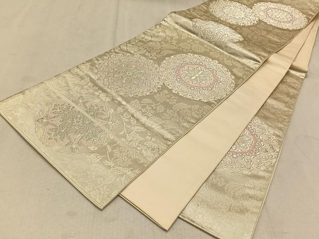 平和屋着物◎六通柄袋帯 唐織 正倉院花文 金銀糸 正絹 逸品 CAAT9118qv