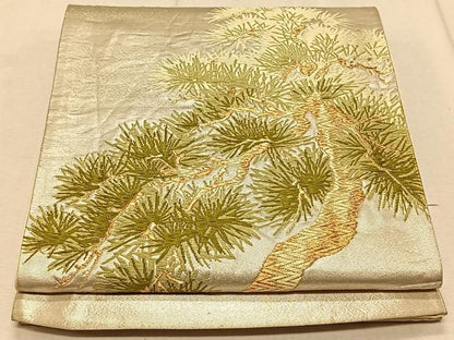 平和屋着物◎西陣 六通柄袋帯 唐織 枝松文 金糸 正絹 逸品 CAAT9124qv