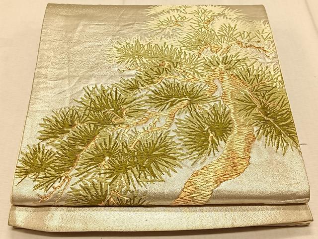 平和屋着物◎西陣 六通柄袋帯 唐織 枝松文 金糸 正絹 逸品 CAAT9124qv