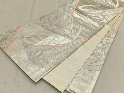 平和屋着物◎六通柄袋帯 孔雀文 金銀糸 正絹 逸品 CAAT9129qv