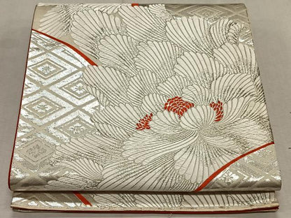 平和屋着物◎六通柄袋帯 唐織 九百錦 豊麗牡丹文 正絹 逸品 CAAT9133qv
