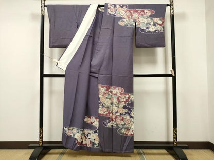 平和屋着物▽訪問着　単衣　辻が花　絞り　ラメ糸　正絹　逸品　CAAT9201dy