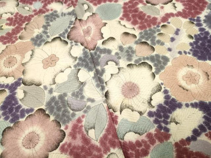 平和屋着物▽訪問着　単衣　辻が花　絞り　ラメ糸　正絹　逸品　CAAT9201dy