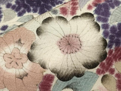 平和屋着物▽訪問着　単衣　辻が花　絞り　ラメ糸　正絹　逸品　CAAT9201dy