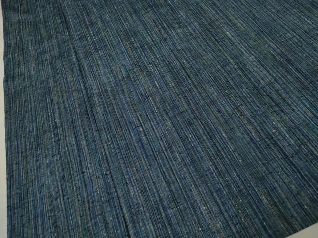 平和屋着物▽上質な紬　単衣　縞　正絹　逸品　CAAT9204dy