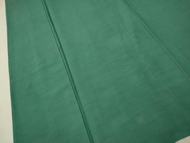 平和屋着物▽上質な色無地 単衣 お召縮緬 花緑青色 正絹 逸品 CAAT9214dy