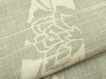 平和屋着物▽上質な紬 単衣 吉祥花文 正絹 逸品 CAAT9216dy