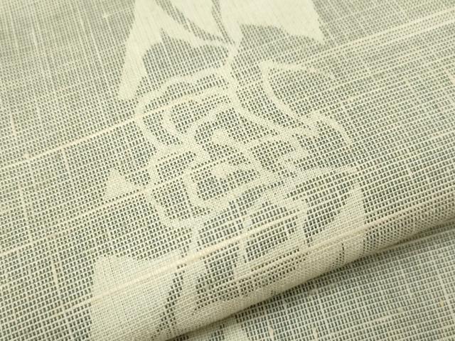 平和屋着物▽上質な紬 単衣 吉祥花文 正絹 逸品 CAAT9216dy