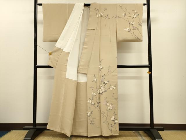 平和屋着物●訪問着 友禅 作家物 枝花文 正絹 逸品 CAAT9286dy