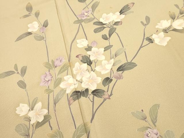 平和屋着物●訪問着 友禅 作家物 枝花文 正絹 逸品 CAAT9286dy