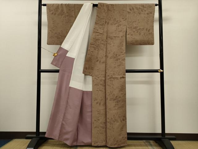 平和屋着物●上質な紬　草花文　三越扱い　正絹　逸品　CAAT9289dy