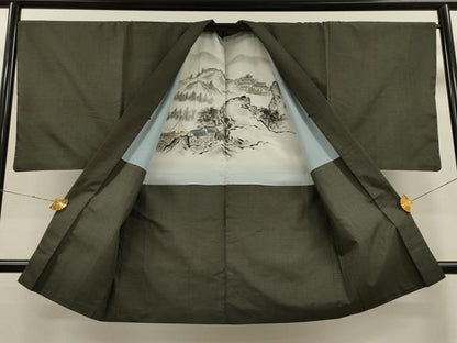 平和屋着物●男性 本場大島紬 アンサンブル 100亀甲 総詰め 正絹 逸品 CAAT9294dy
