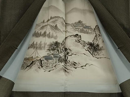 平和屋着物●男性 本場大島紬 アンサンブル 100亀甲 総詰め 正絹 逸品 CAAT9294dy