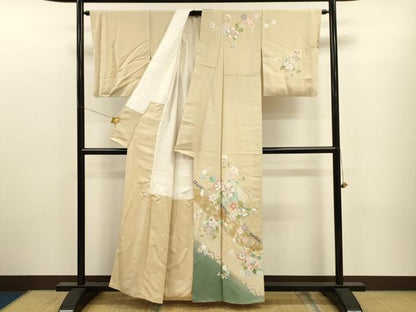 平和屋着物●訪問着 作家物 駒刺繍 草花文 暈し染め 金彩 正絹 逸品 CAAT9304dy
