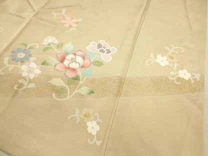 平和屋着物●訪問着 作家物 駒刺繍 草花文 暈し染め 金彩 正絹 逸品 CAAT9304dy