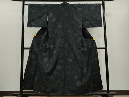 平和屋着物●上質な紬 葡萄蔦の葉文 正絹 逸品 未使用 CAAT9311dy