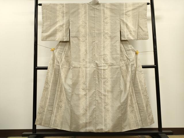 平和屋着物●結城紬 奥順 はたおり娘 100亀甲 笹竹文 正絹 逸品 CAAT9315dy