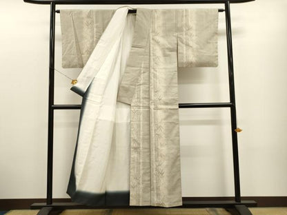平和屋着物●結城紬 奥順 はたおり娘 100亀甲 笹竹文 正絹 逸品 CAAT9315dy