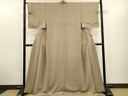 平和屋着物●上質な小紋 吉祥文 鬼しぼ縮緬 正絹 逸品 CAAT9318dy