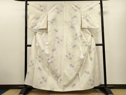 平和屋着物●上質な紬　草花文　やまと誂製　正絹　逸品　CAAT9321dy