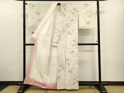 平和屋着物●上質な紬　草花文　やまと誂製　正絹　逸品　CAAT9321dy