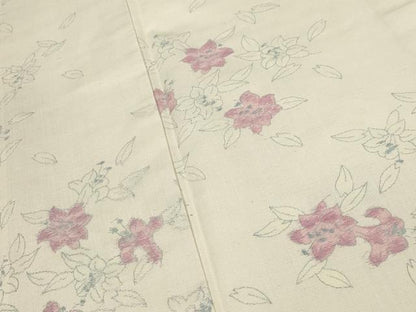 平和屋着物●上質な紬　草花文　やまと誂製　正絹　逸品　CAAT9321dy