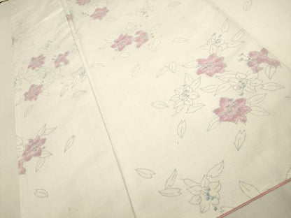 平和屋着物●上質な紬　草花文　やまと誂製　正絹　逸品　CAAT9321dy