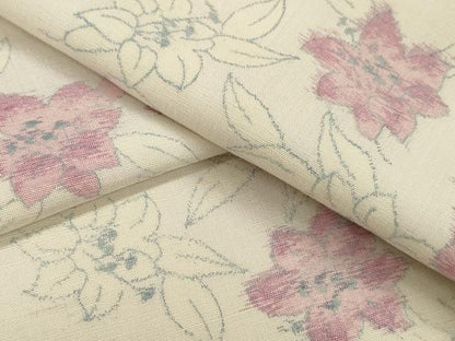 平和屋着物●上質な紬　草花文　やまと誂製　正絹　逸品　CAAT9321dy