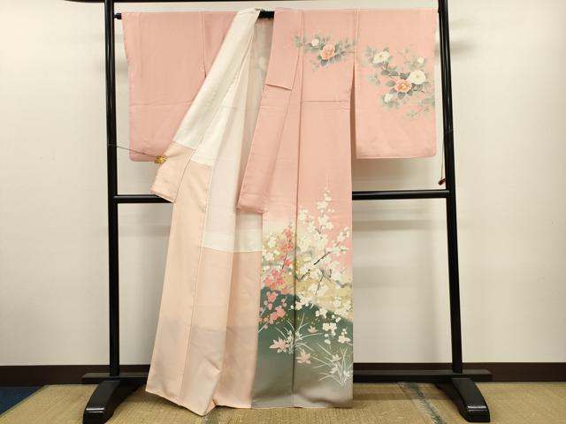 平和屋着物●京友禅の第一人者 松井青々 訪問着 枝梅文 暈し染め 金銀彩 正絹 逸品 CAAT9323dy