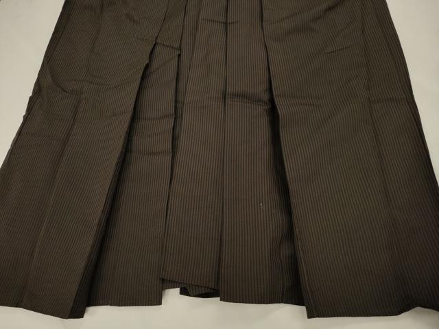 平和屋着物●男性　馬乗り袴　縞　正絹　逸品　CABB4071yc