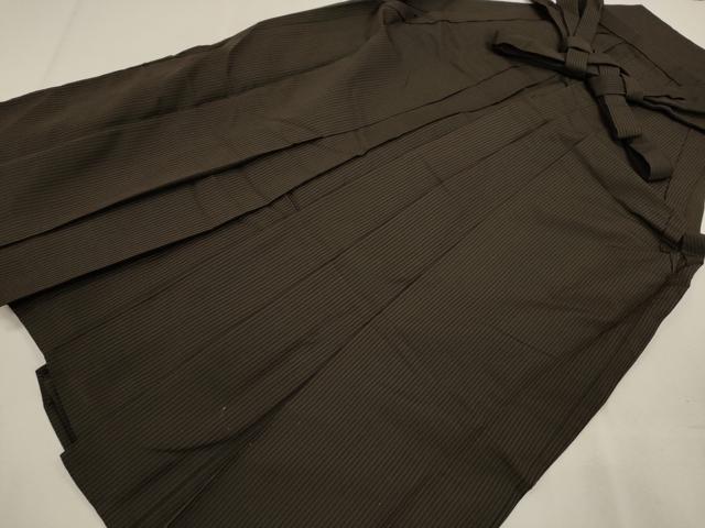 平和屋着物●男性　馬乗り袴　縞　正絹　逸品　CABB4071yc