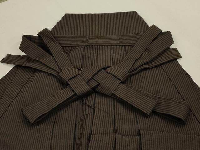 平和屋着物●男性　馬乗り袴　縞　正絹　逸品　CABB4071yc