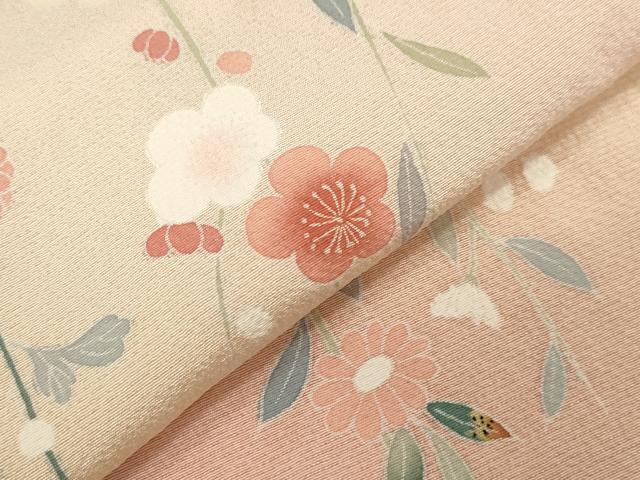 平和屋着物▽訪問着 単衣 友禅 枝花文 暈し染め 正絹 逸品 CAAT9389dy