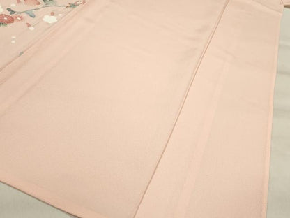 平和屋着物▽訪問着 単衣 友禅 枝花文 暈し染め 正絹 逸品 CAAT9389dy