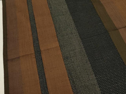 平和屋着物▽上質なお召 単衣 120亀甲 間道 正絹 逸品 CAAT9390dy