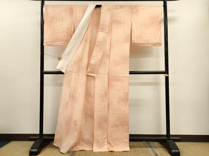 平和屋着物▽上質な小紋 単衣 雲取り青海波花地紋 暈し染め 正絹 逸品 CAAT9392dy